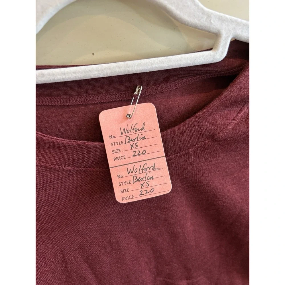 Wolford Shapewear Bodysuit‎ Berlin Maroon Red Long Sleeve XS NWT $220 Stretch